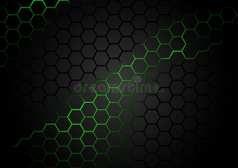 Black Hexagonal Pattern on Green Magma Background royalty free illustration