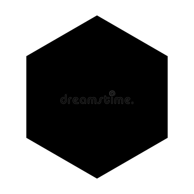 Black Hexagonal Shape Geometric Design. stock illustration