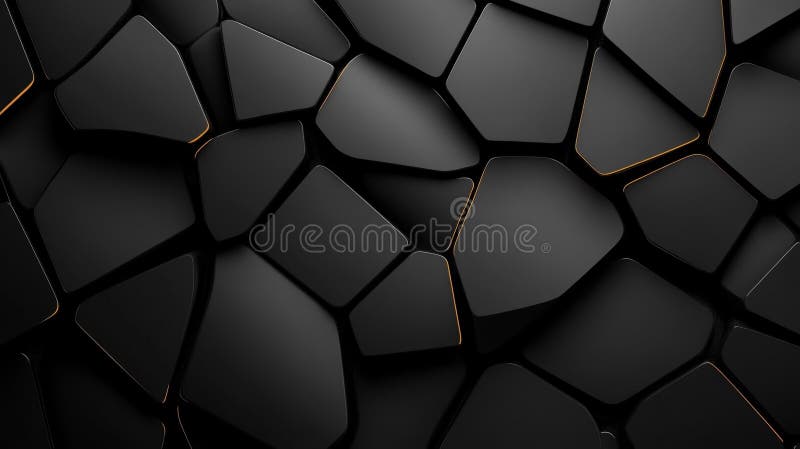 Black Hexagonal Tiles With Golden Edges Background stock illustration