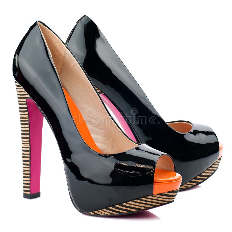 red bottom open toe shoes