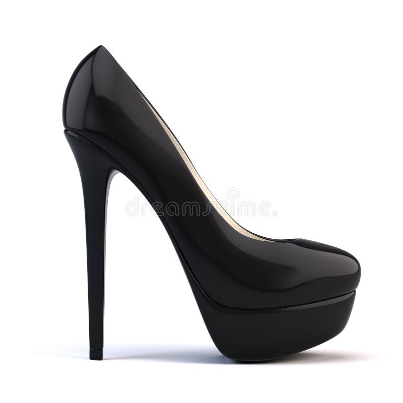 Black high heel shoes