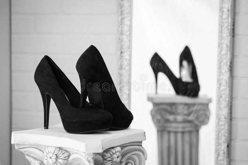 Black High Heels Reflection Stock Photo Image of black, fashion