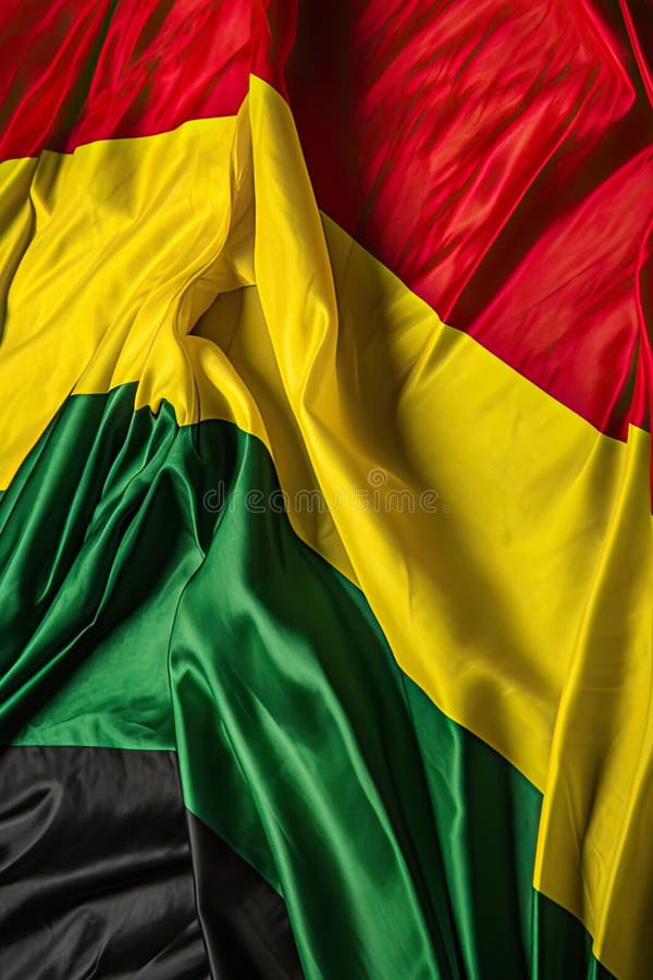 Black History Month background. Red, yellow, green color flag on black background. Ai generated abstract flag stock images, royalty-free photos and pictures