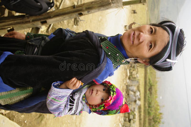 Black Hmong woman and baby