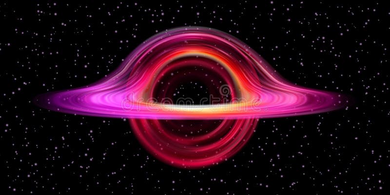 Black hole realistic space star destruction circle vector illustration