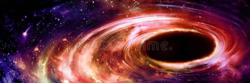 Black Hole in Space Background Stock Illustration - Illustration of spiral,  research: 228630400
