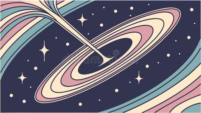 Black Hole with Star Stream, Cosmic Dynamics Vector Design Generative AI vector illustration