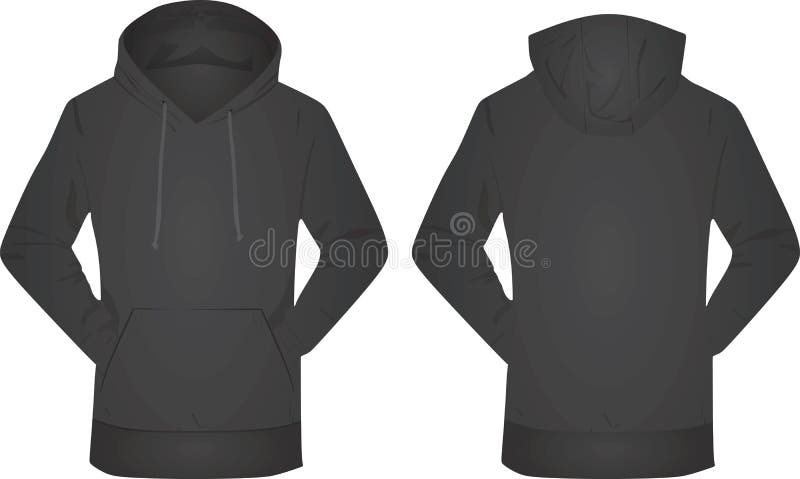 Vector Illustration. Blank Hoodie Jacket Front and Back Views. I Stock ...