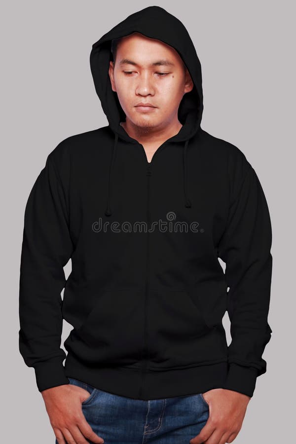 Download Black Hoodie Mock up stock image. Image of casual, cotton ...