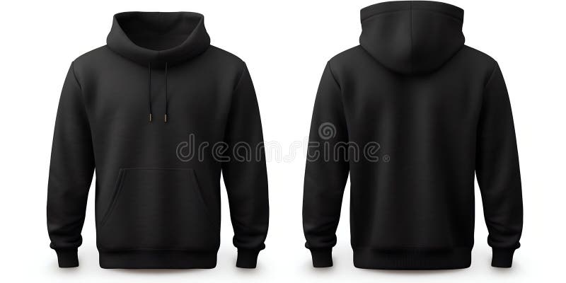 Black Hoodie Mockup Front and Back View. Generative Ai Stock ...