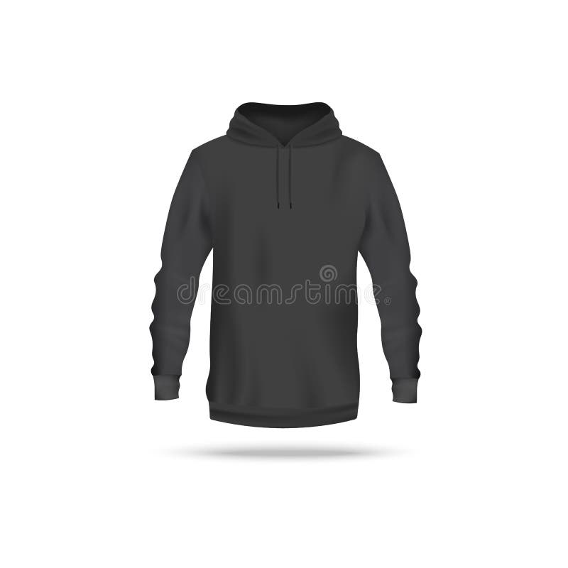 Black Hoodie Sweater Mockup from Front View - Realistic Long Sleeve ...