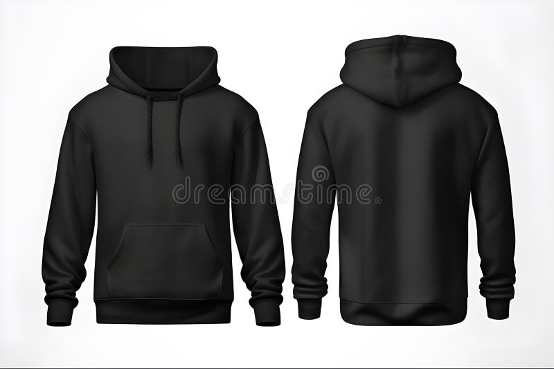 Black Hoodie Sweatshirt Template for Design Mockup and Print ...