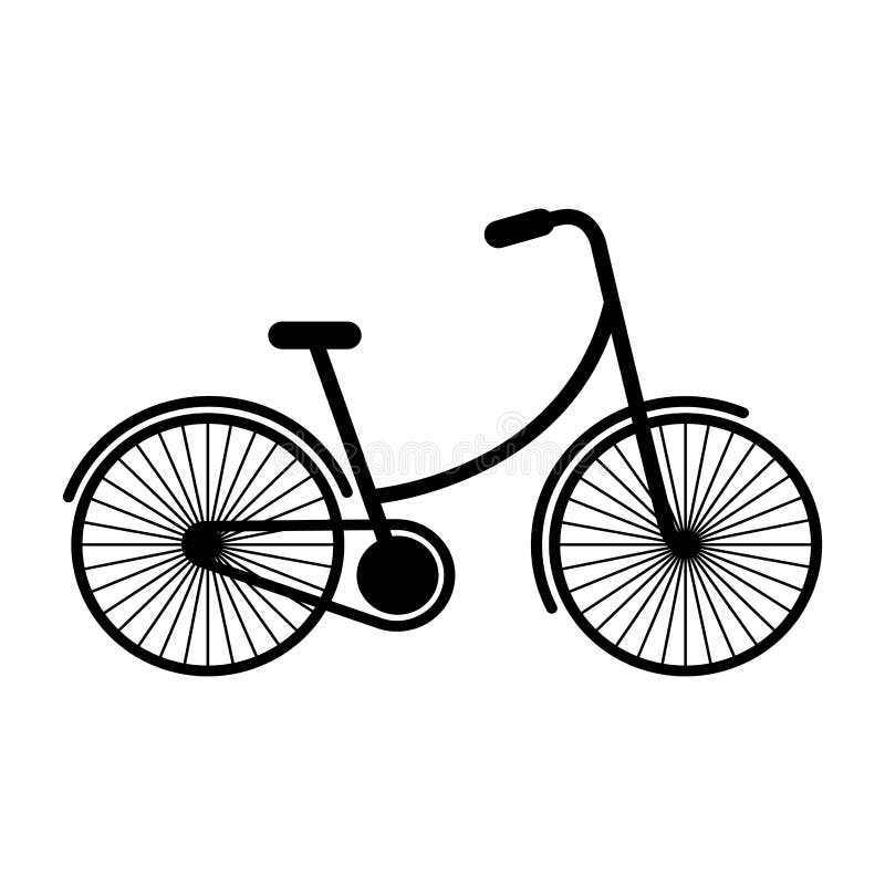 Black Icon Vintage Bicycle Cartoon Stock Vector Illustration of drawn