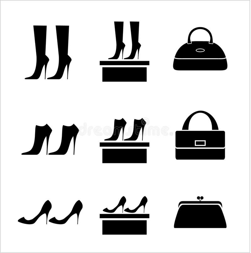 Black icons female bags and shoes