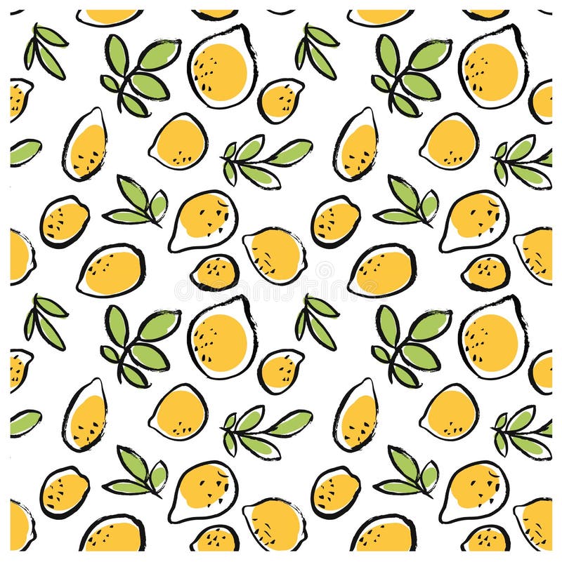 Black White Lemon Pattern Stock Illustrations – 4,191 Black White Lemon ...
