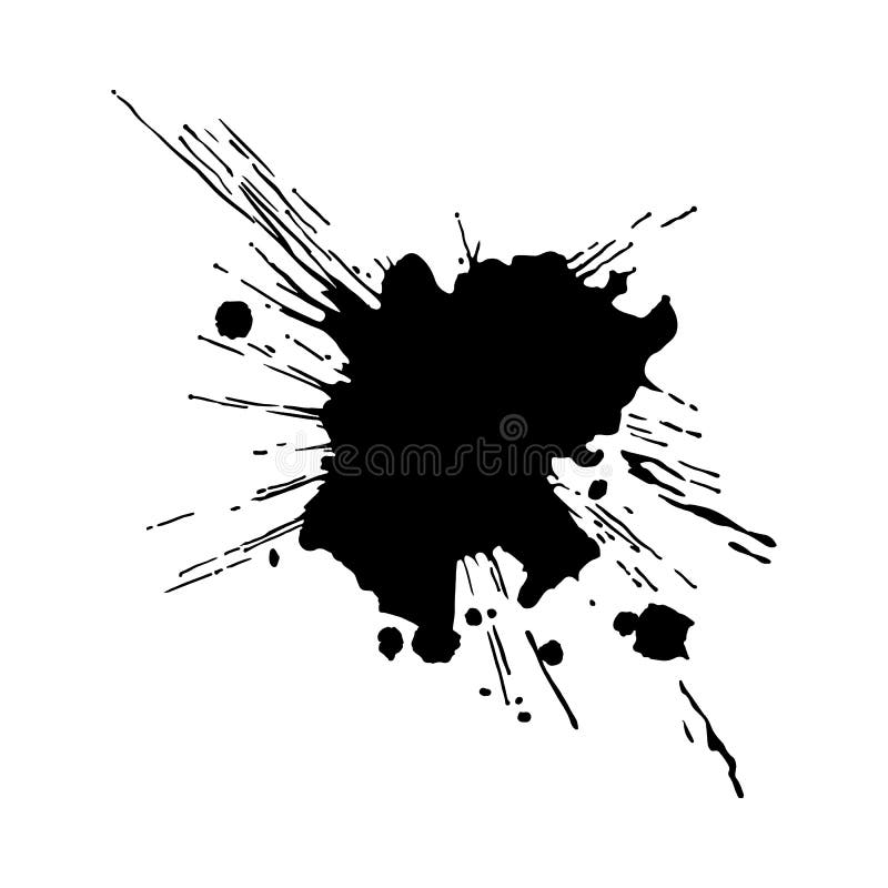 Black Ink Drop and Splash, Vector Illustration Clip Art Stock Vector ...