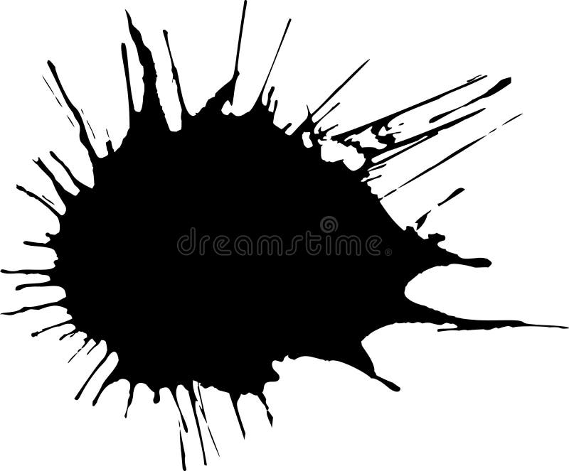 Black Ink Watercolor Drop on White Background. Stock Vector ...