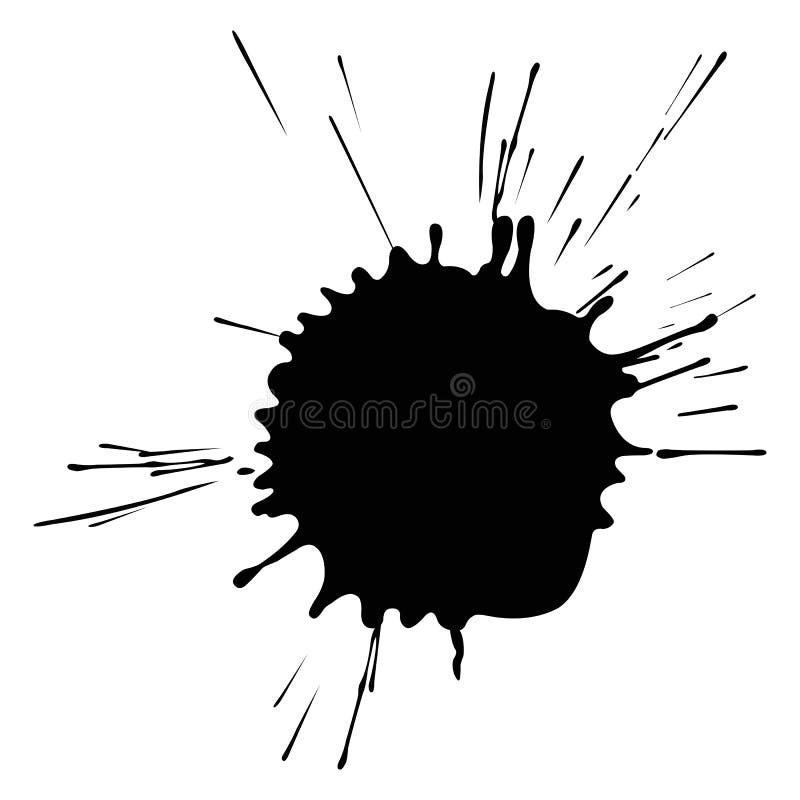 Black Ink Splash on a White Background Stock Vector - Illustration of ...