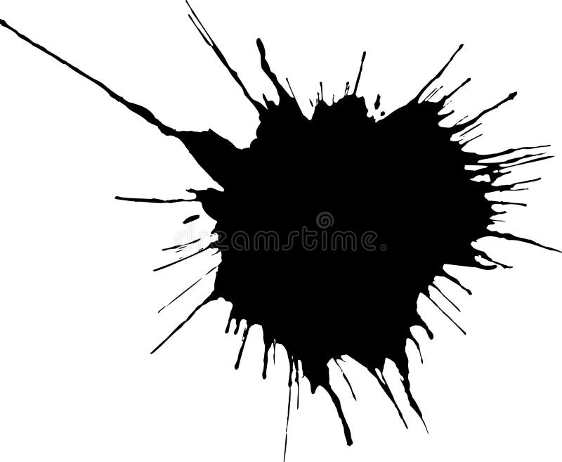 Black Ink Watercolor Drop on White Background. Stock Vector ...