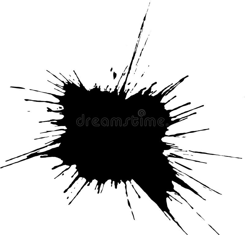 Black Ink Watercolor Drop on White Background. Stock Vector ...