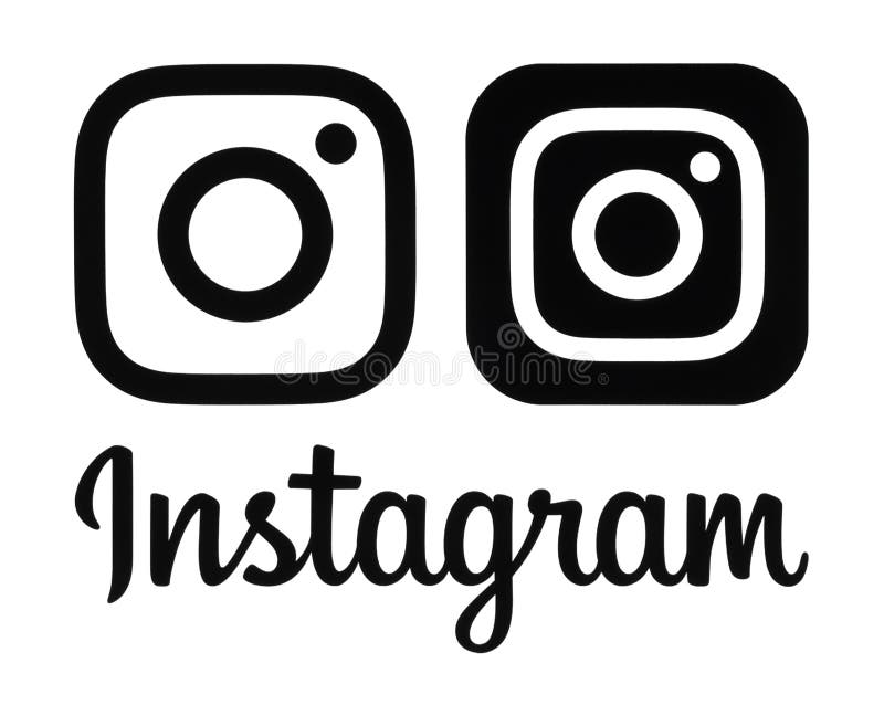 Kiev, Ukraine- November 26, 2016: Black Instagram new logo and icon printed on white paper. Instagram is an online mobile photo-sharing, video-sharing service