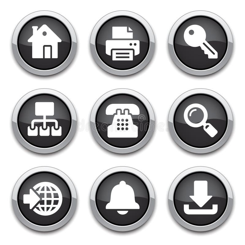 Black internet buttons vector illustration