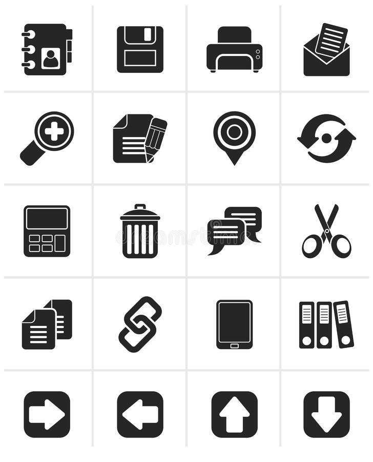 Black internet Interface Icons vector illustration