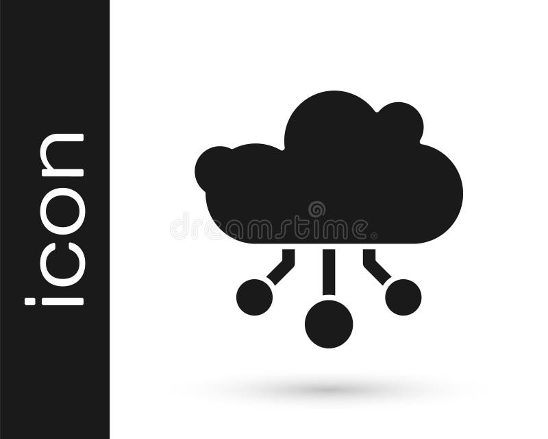 Black Internet of things icon isolated on white background. Cloud computing design concept. Digital network connection vector illustration