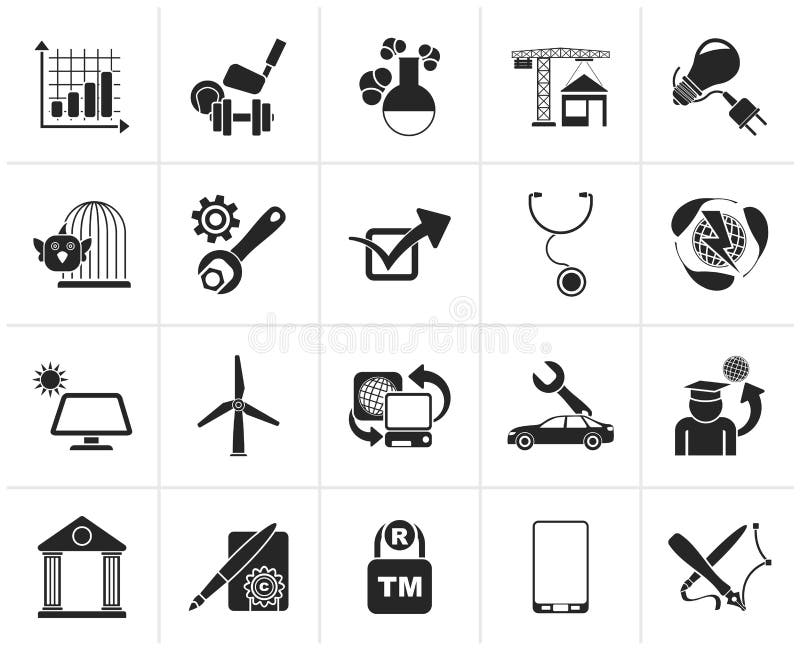 Black Internet and Website Portal icons royalty free illustration