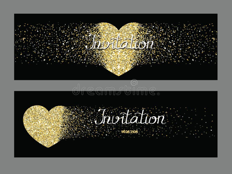 Gold Textured Mardi Gras Ball Party Invitation Card with Gold Sparkling