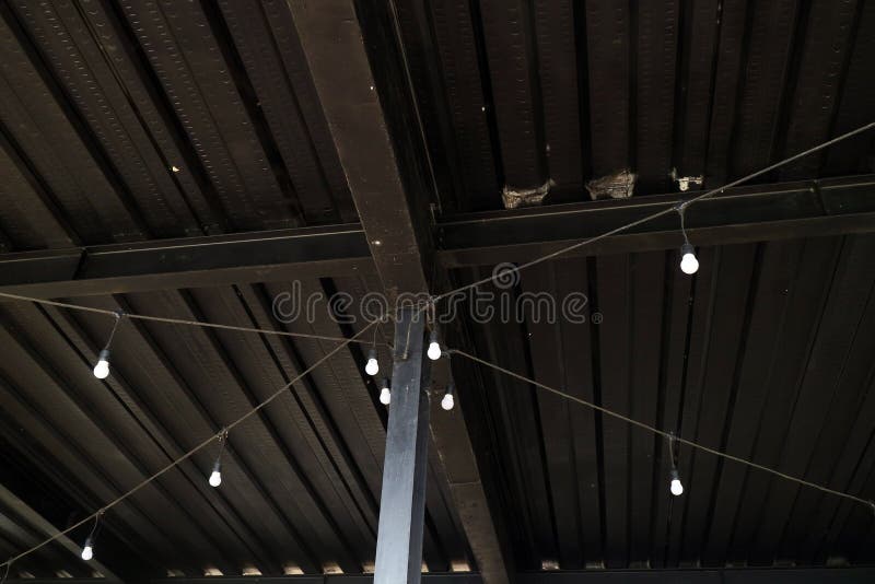 Black Iron Wall with a Few Lights Stock Image Image of iron, gray