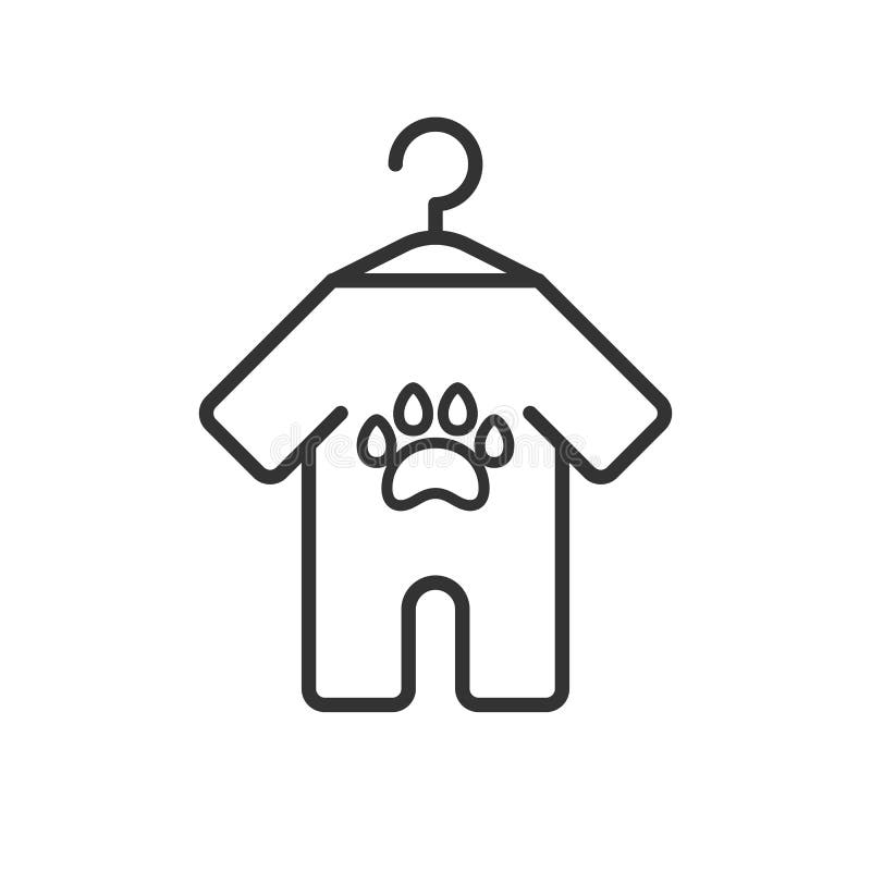 Black isolated outline icon of animals clothes on white background. Line Icon of clothes for dog.