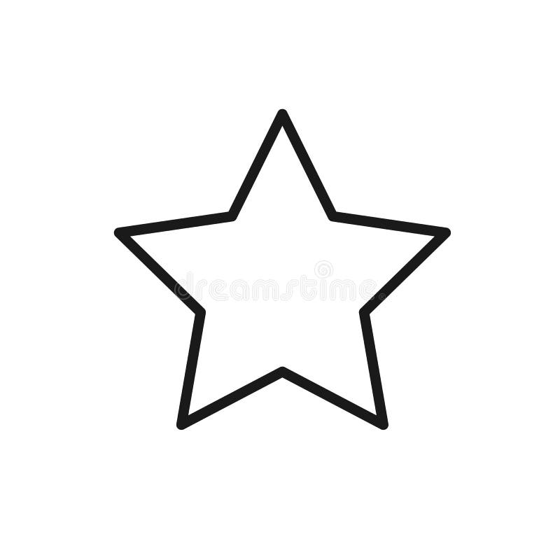 Black isolated outline icon of star on white background. Line Icon of star. vector illustration
