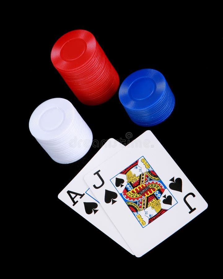 Black Jack with Poker Chips Stock Photo Image of casino, game 11801562