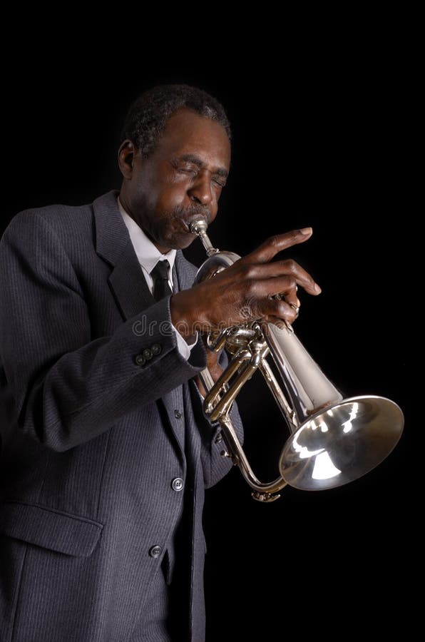 Black Jazz Flugelhorn Player Stock Photo Image of rock, instrument