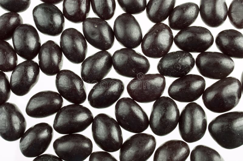 Black jelly beans stock photo. Image of black, background 14232540