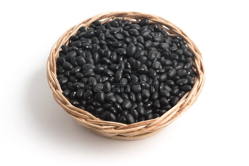 Black Kidney Beans Isolated on White Background. Top View Stock Image