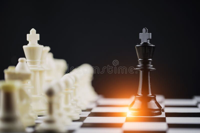 The King in battle chess game stand on chessboard with black isolated  background. Concept business strategy, planning and decision.3d rendering.  9248072 Stock Photo at Vecteezy
