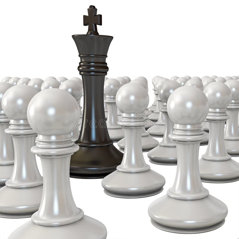 Black King Is Surrounded By White Pawns Stock Illustration ...