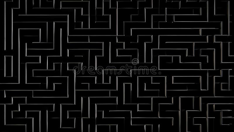 Black Labyrinth with Reflective Silver Borders background, wallpaper hd vector illustration