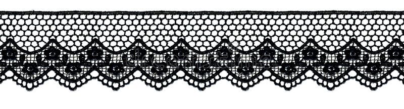 Black Lace Ribbon Isolated Shot Stock Photo - Download Image Now