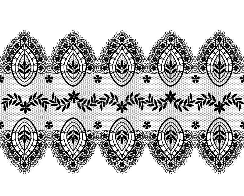 Black lace border stock vector. Illustration of flowers - 112056866