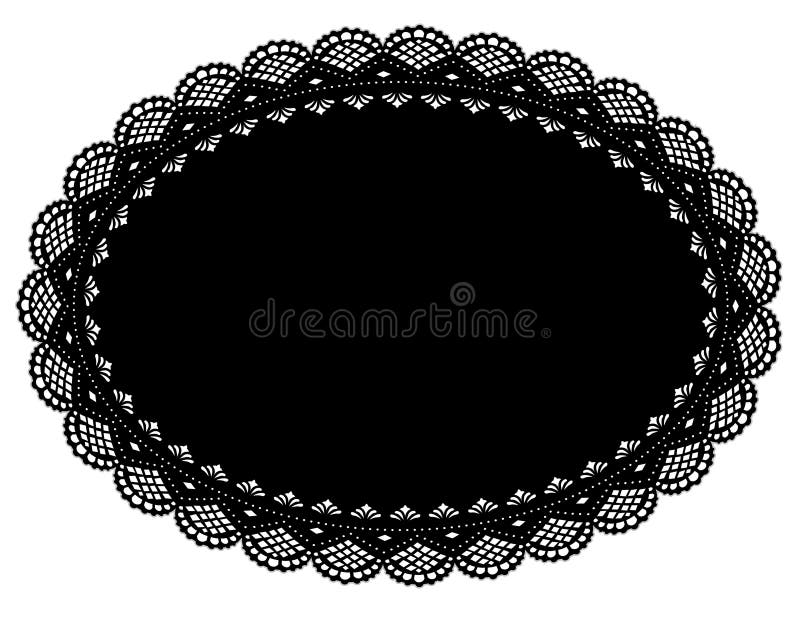 Black Lace Doily Place Mat