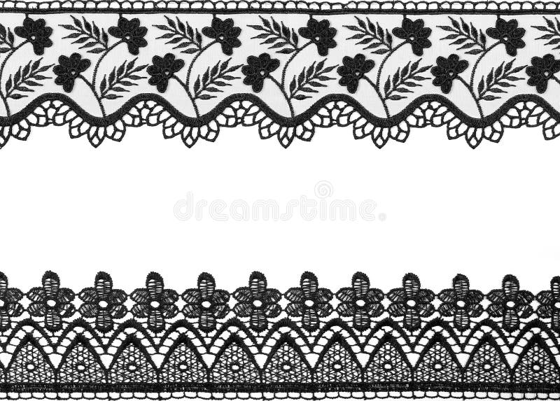 Black lace isolated on the white background