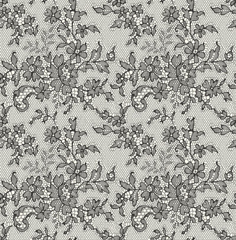 Black lace fabric seamless pattern Royalty Free Vector Image