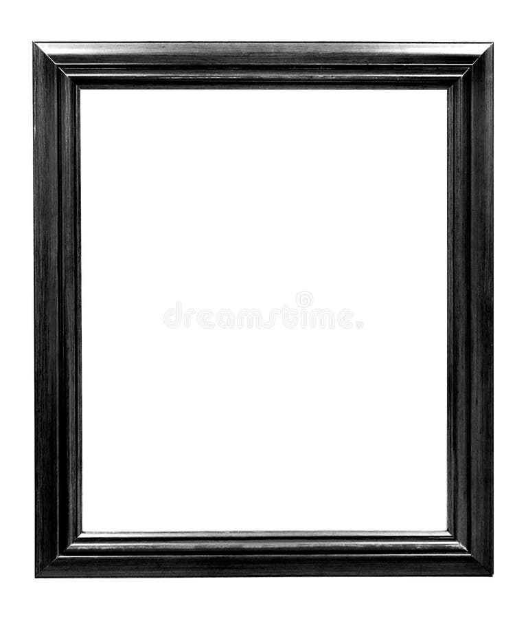 Black lacquered wooden frame isolated on white