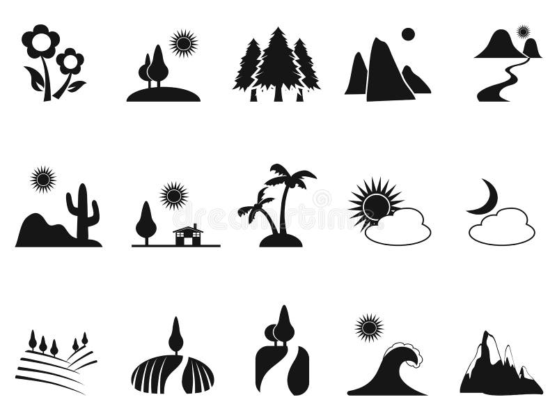 Black And White Landscape Svg