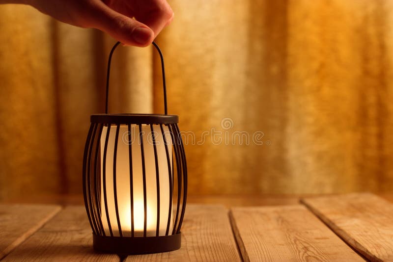 Black Lantern with a Candle Stock Image Image of candlestick
