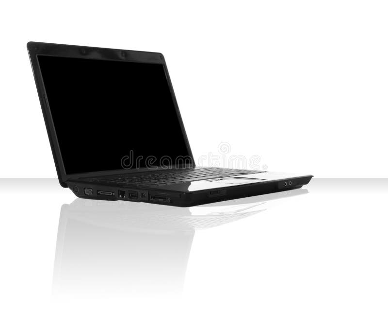 Black laptop stock photo. Image of display, laptop, business 2952566