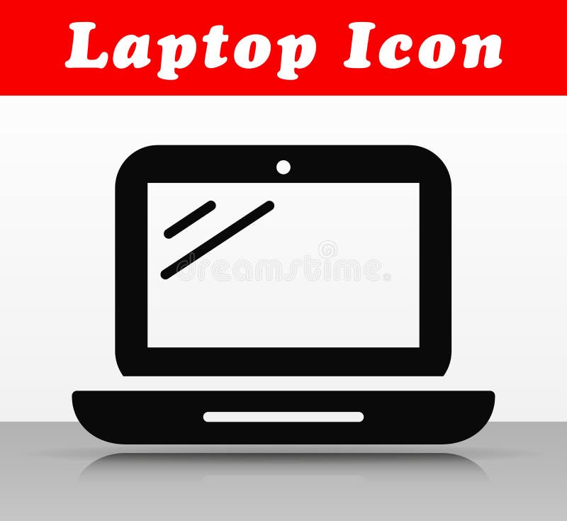 Black laptop vector icon design stock illustration
